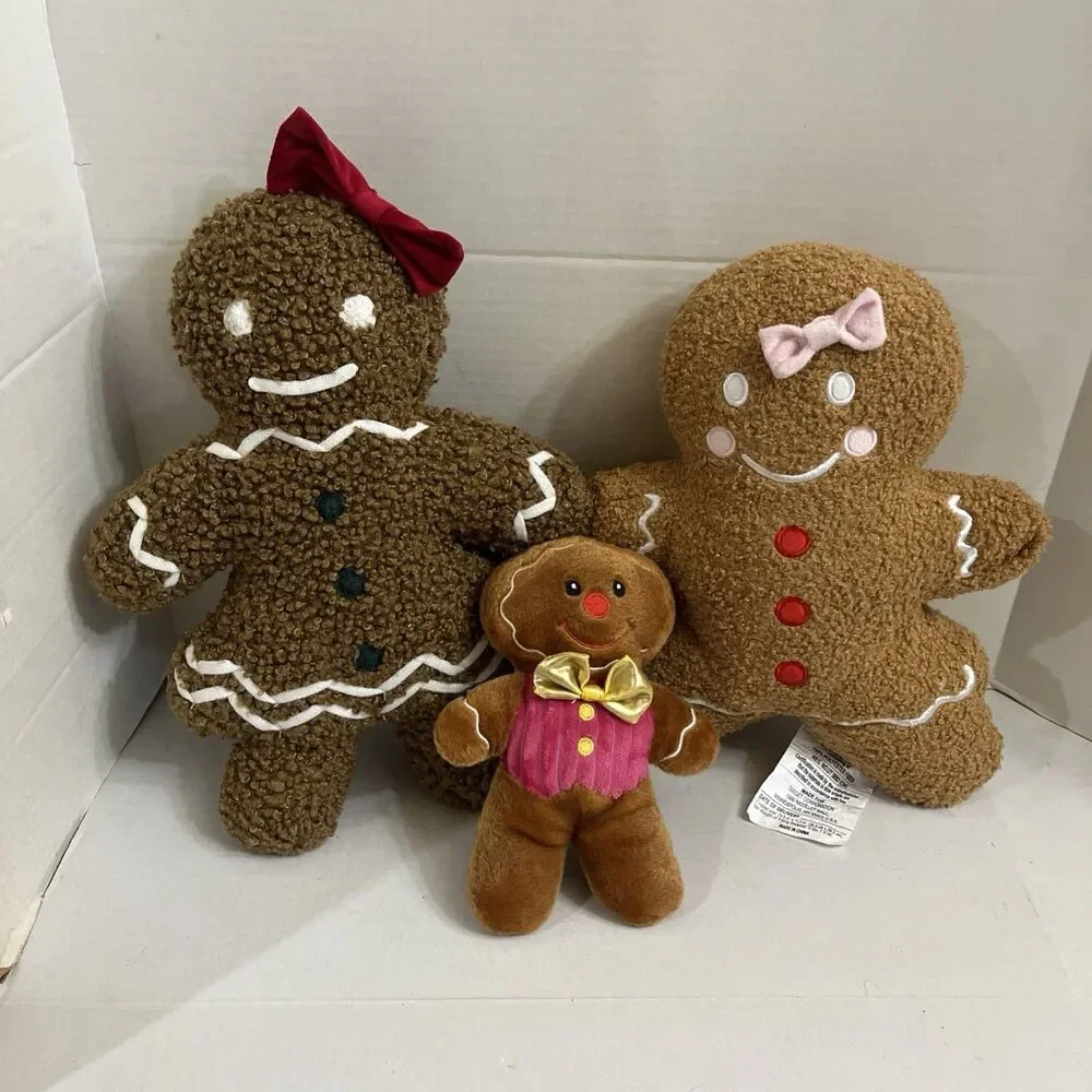 Mixed Lot Of Gingerbread Pillow Plush Christmas Cookie Decor Ms Spice